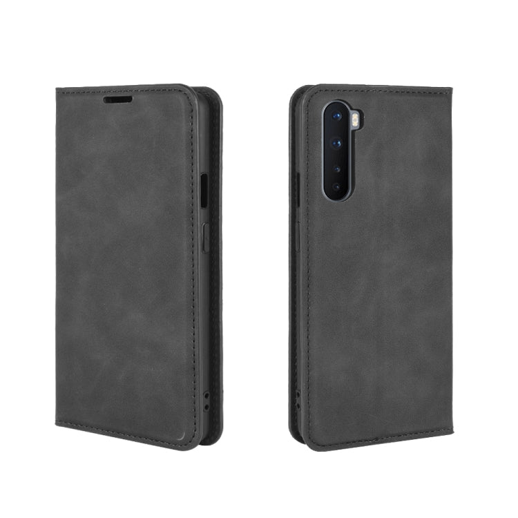 For OnePlus Nord Retro-skin Business Magnetic Suction Leather Case with Holder & Card Slots & Wallet, For OnePlus Nord