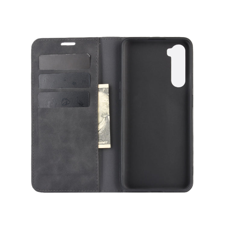 For OnePlus Nord Retro-skin Business Magnetic Suction Leather Case with Holder & Card Slots & Wallet, For OnePlus Nord