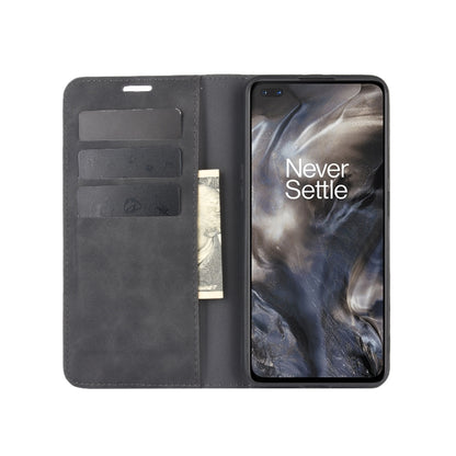For OnePlus Nord Retro-skin Business Magnetic Suction Leather Case with Holder & Card Slots & Wallet, For OnePlus Nord