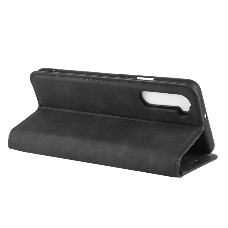 For OnePlus Nord Retro-skin Business Magnetic Suction Leather Case with Holder & Card Slots & Wallet, For OnePlus Nord