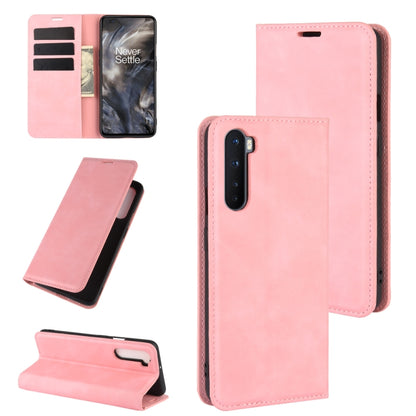 For OnePlus Nord Retro-skin Business Magnetic Suction Leather Case with Holder & Card Slots & Wallet, For OnePlus Nord