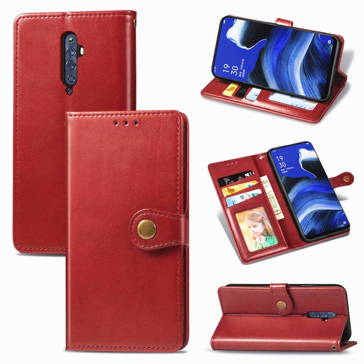 Retro Solid Color Leather Buckle Phone Case, For OPPO Reno 2F/Reno 2Z, For OPPO Reno4 5G, For OPPO Realme C11