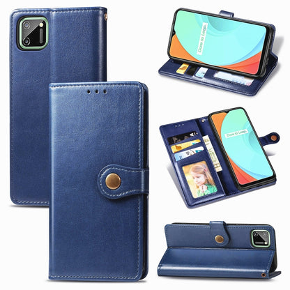Retro Solid Color Leather Buckle Phone Case, For OPPO Reno 2F/Reno 2Z, For OPPO Reno4 5G, For OPPO Realme C11