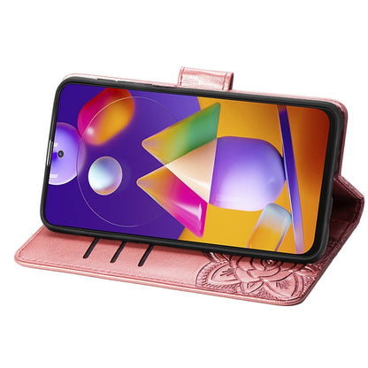 Butterfly Love Flower Embossed Horizontal Flip Leather Case with Holder & Card Slots & Wallet & Lanyard, For Samsung Galaxy M31s