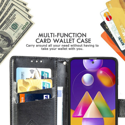 Butterfly Love Flower Embossed Horizontal Flip Leather Case with Holder & Card Slots & Wallet & Lanyard, For Samsung Galaxy M31s