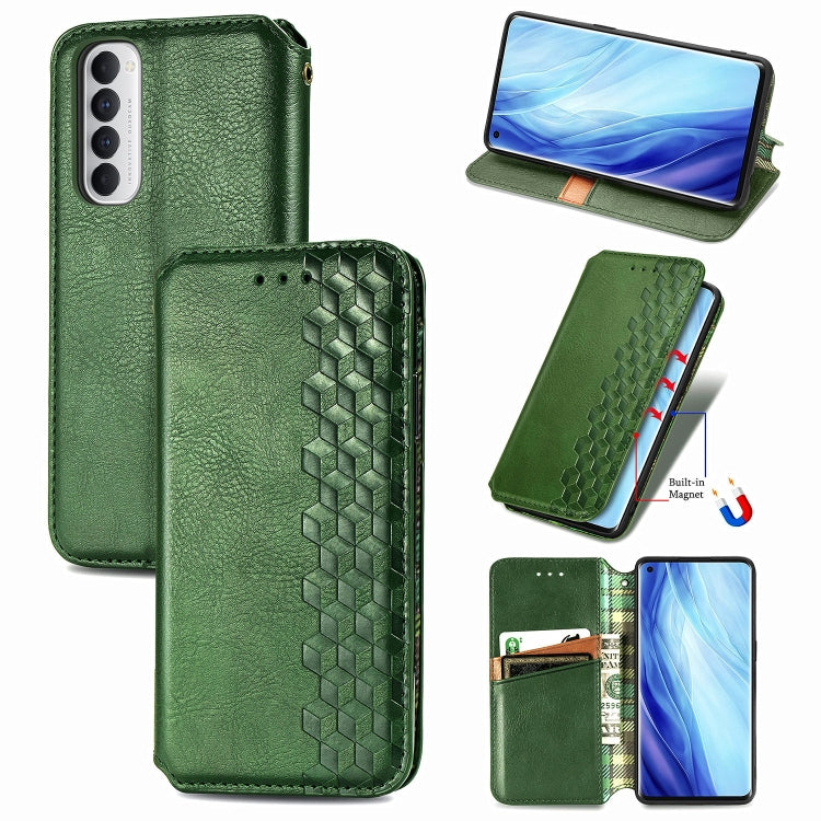 Cubic Grid Pressed Horizontal Flip Magnetic PU Leather Case with Holder & Card Slots & Wallet, For OPPO Reno4 Pro 4G, For OPPO A53 2020