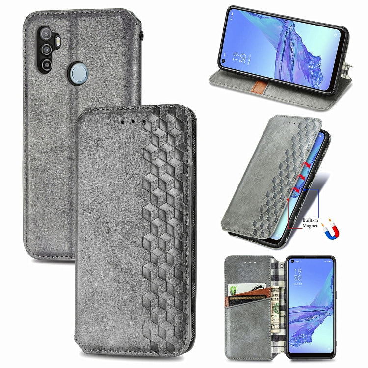 Cubic Grid Pressed Horizontal Flip Magnetic PU Leather Case with Holder & Card Slots & Wallet, For OPPO Reno4 Pro 4G, For OPPO A53 2020