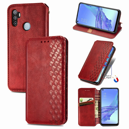 Cubic Grid Pressed Horizontal Flip Magnetic PU Leather Case with Holder & Card Slots & Wallet, For OPPO Reno4 Pro 4G, For OPPO A53 2020