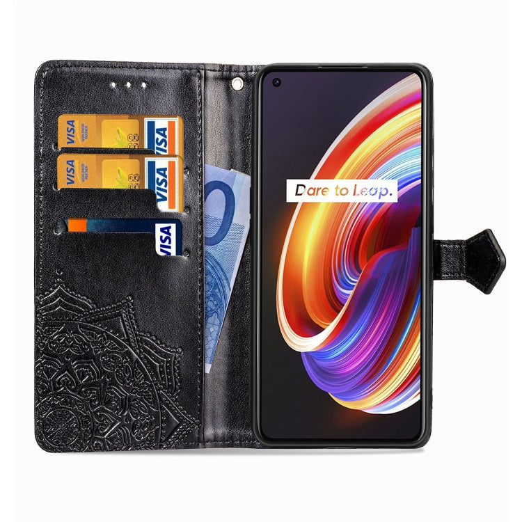 Embossed Mandala Pattern TPU + PU Horizontal Flip Leather Case with Holder & Three Card Slots & Wallet, For OPPO Realme X7, For OPPO Realme X7 Pro, For OPPO  A72 5G