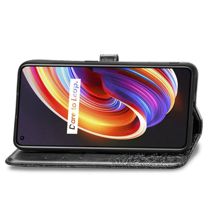 Embossed Mandala Pattern TPU + PU Horizontal Flip Leather Case with Holder & Three Card Slots & Wallet, For OPPO Realme X7, For OPPO Realme X7 Pro, For OPPO  A72 5G