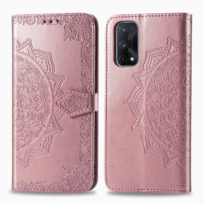 Embossed Mandala Pattern TPU + PU Horizontal Flip Leather Case with Holder & Three Card Slots & Wallet, For OPPO Realme X7, For OPPO Realme X7 Pro, For OPPO  A72 5G