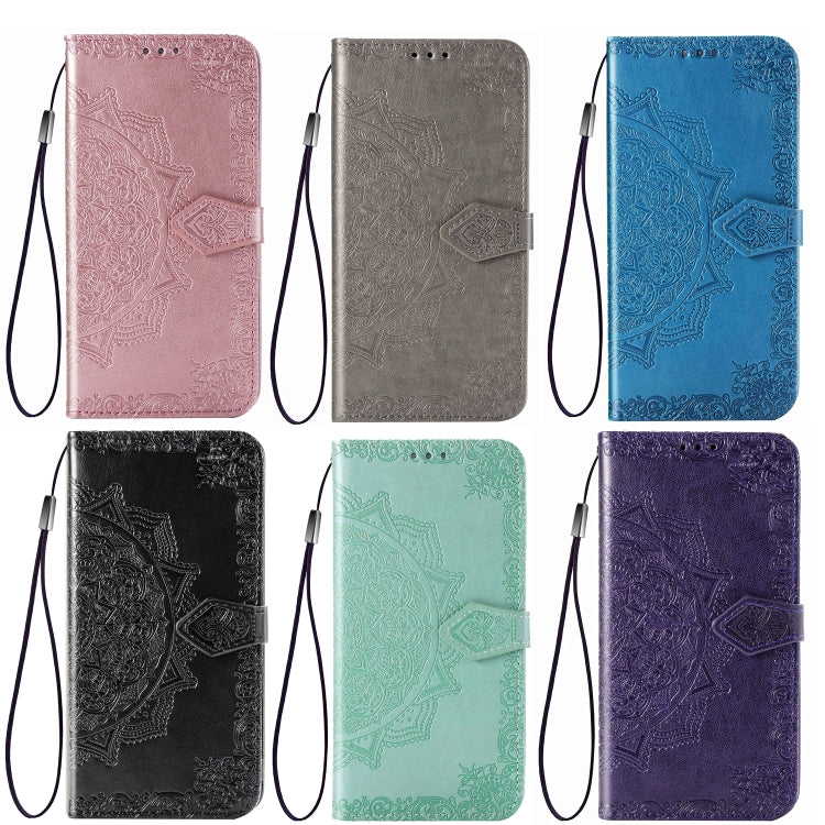 Embossed Mandala Pattern TPU + PU Horizontal Flip Leather Case with Holder & Three Card Slots & Wallet, For OPPO Realme X7, For OPPO Realme X7 Pro, For OPPO  A72 5G