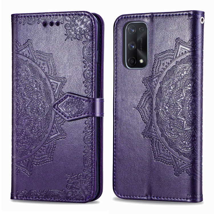 Embossed Mandala Pattern TPU + PU Horizontal Flip Leather Case with Holder & Three Card Slots & Wallet, For OPPO Realme X7, For OPPO Realme X7 Pro, For OPPO  A72 5G