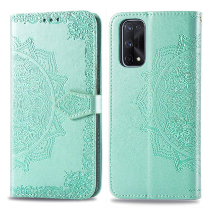 Embossed Mandala Pattern TPU + PU Horizontal Flip Leather Case with Holder & Three Card Slots & Wallet, For OPPO Realme X7, For OPPO Realme X7 Pro, For OPPO  A72 5G