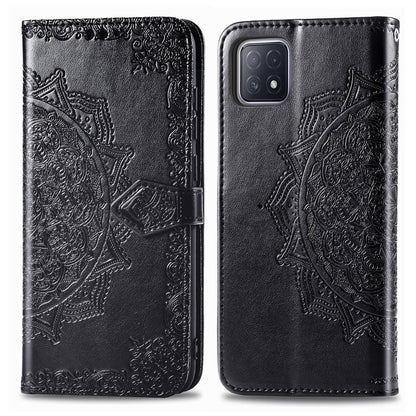 Embossed Mandala Pattern TPU + PU Horizontal Flip Leather Case with Holder & Three Card Slots & Wallet, For OPPO Realme X7, For OPPO Realme X7 Pro, For OPPO  A72 5G