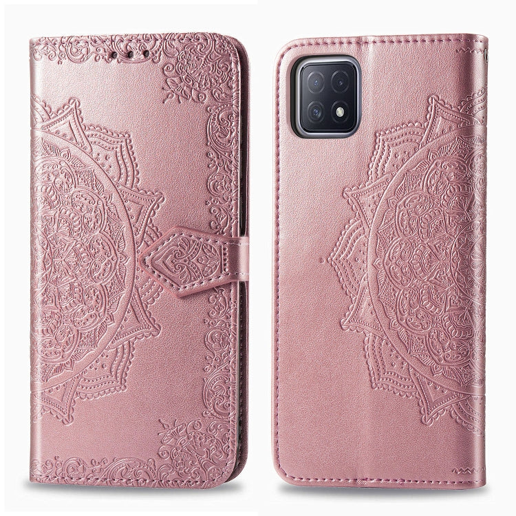 Embossed Mandala Pattern TPU + PU Horizontal Flip Leather Case with Holder & Three Card Slots & Wallet, For OPPO Realme X7, For OPPO Realme X7 Pro, For OPPO  A72 5G