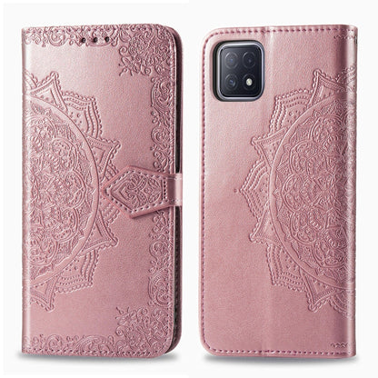 Embossed Mandala Pattern TPU + PU Horizontal Flip Leather Case with Holder & Three Card Slots & Wallet, For OPPO Realme X7, For OPPO Realme X7 Pro, For OPPO  A72 5G