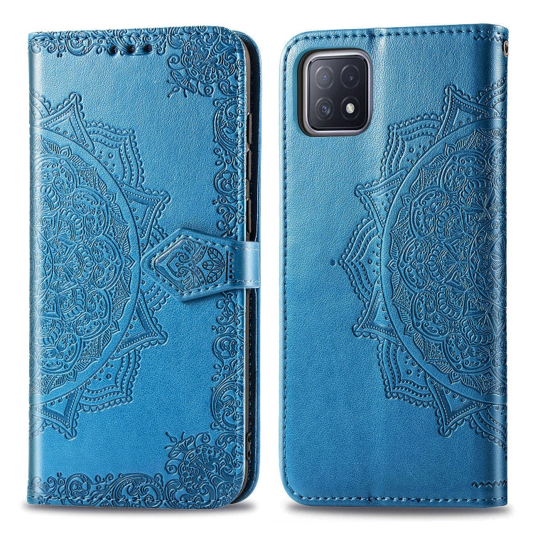 Embossed Mandala Pattern TPU + PU Horizontal Flip Leather Case with Holder & Three Card Slots & Wallet, For OPPO Realme X7, For OPPO Realme X7 Pro, For OPPO  A72 5G
