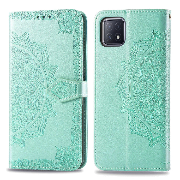 Embossed Mandala Pattern TPU + PU Horizontal Flip Leather Case with Holder & Three Card Slots & Wallet, For OPPO Realme X7, For OPPO Realme X7 Pro, For OPPO  A72 5G
