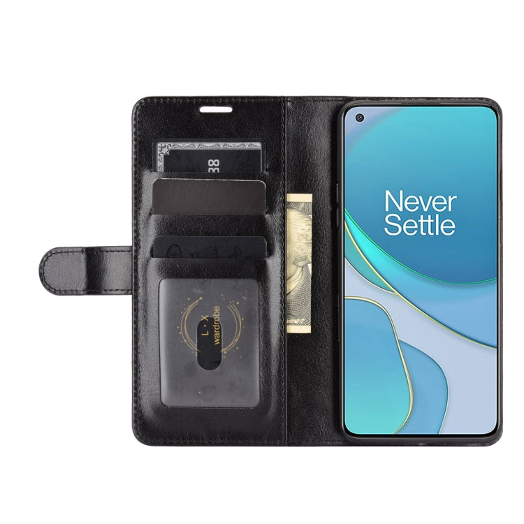 For OnePlus 8T R64 Texture Single Horizontal Flip Protective Case with Holder & Card Slots & Wallet& Photo Frame, For OnePlus 8T