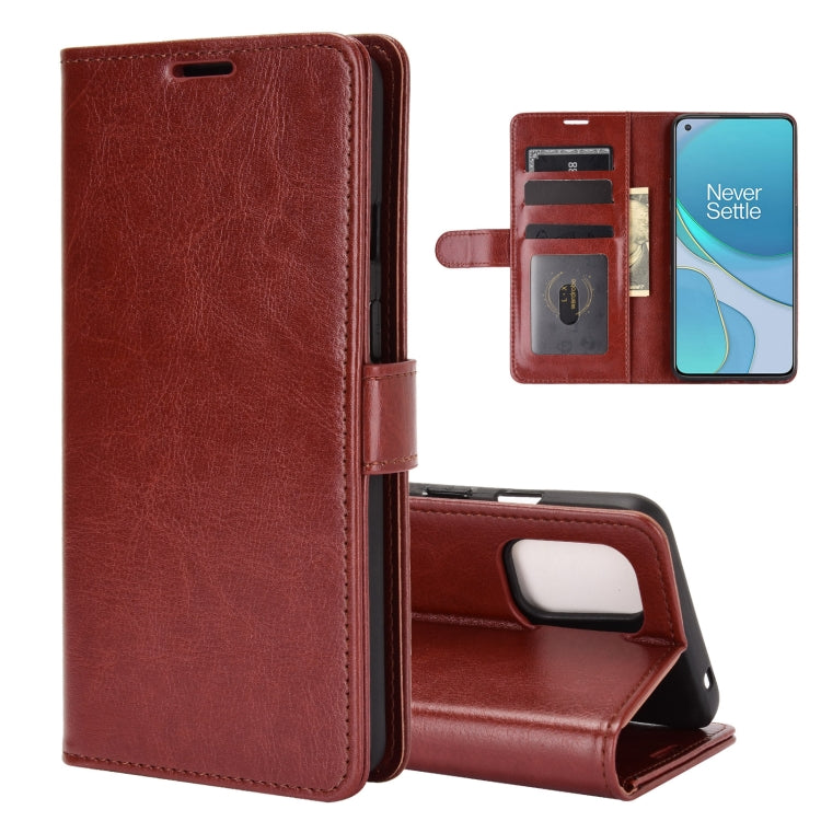 For OnePlus 8T R64 Texture Single Horizontal Flip Protective Case with Holder & Card Slots & Wallet& Photo Frame, For OnePlus 8T