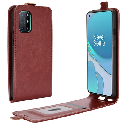For OnePlus 8T R64 Texture Single Vertical Flip Leather Protective Case with Card Slots & Photo Frame, For OnePlus 8T