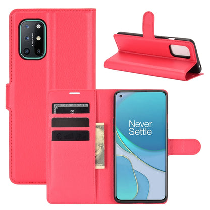 For OnePlus 8T Litchi Texture Horizontal Flip Protective Case with Holder & Card Slots & Wallet, For OnePlus 8T
