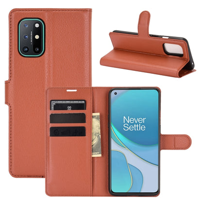 For OnePlus 8T Litchi Texture Horizontal Flip Protective Case with Holder & Card Slots & Wallet, For OnePlus 8T