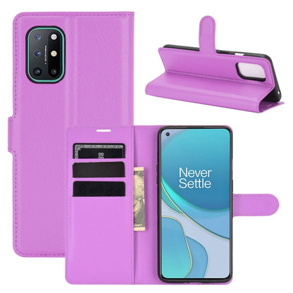 For OnePlus 8T Litchi Texture Horizontal Flip Protective Case with Holder & Card Slots & Wallet, For OnePlus 8T