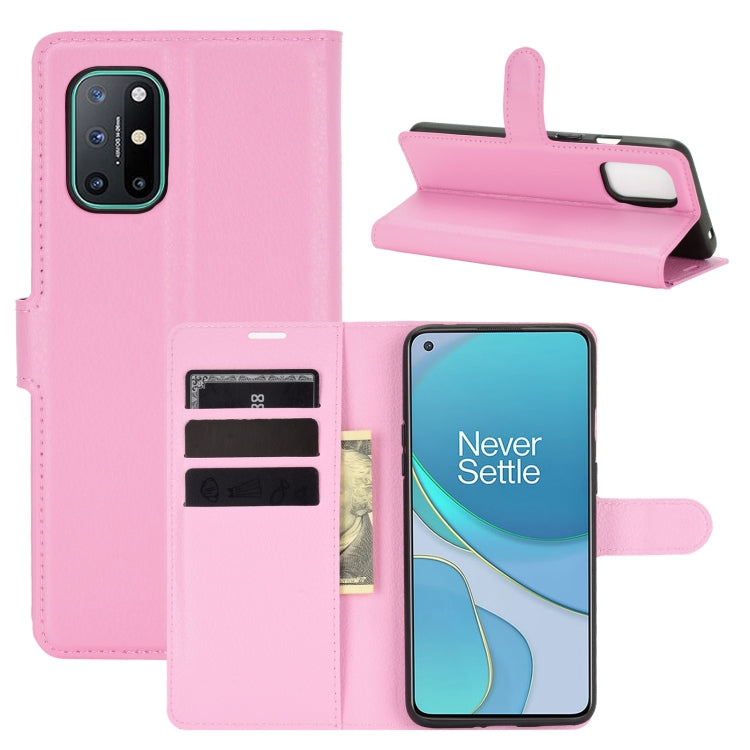 For OnePlus 8T Litchi Texture Horizontal Flip Protective Case with Holder & Card Slots & Wallet, For OnePlus 8T