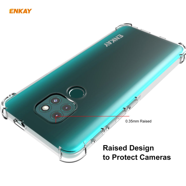 Hat-Prince ENKAY Clear TPU Shockproof Case Soft Anti-slip Cover + 0.26mm 9H 2.5D Full Glue Full Coverage Tempered Glass Protector Film, For Motorola Moto G9 / G9 Play, For Xiaomi Redmi 9A, For Xiaomi Redmi 9C, For Samsung Galaxy M51                    ...