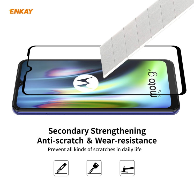 Hat-Prince ENKAY Clear TPU Shockproof Case Soft Anti-slip Cover + 0.26mm 9H 2.5D Full Glue Full Coverage Tempered Glass Protector Film, For Motorola Moto G9 / G9 Play, For Xiaomi Redmi 9A, For Xiaomi Redmi 9C, For Samsung Galaxy M51                    ...