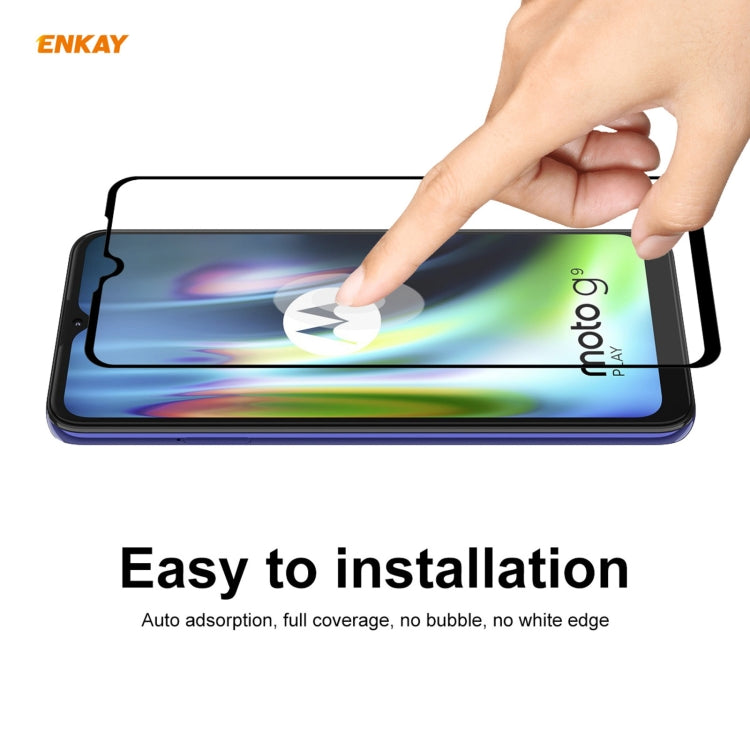 Hat-Prince ENKAY Clear TPU Shockproof Case Soft Anti-slip Cover + 0.26mm 9H 2.5D Full Glue Full Coverage Tempered Glass Protector Film, For Motorola Moto G9 / G9 Play, For Xiaomi Redmi 9A, For Xiaomi Redmi 9C, For Samsung Galaxy M51                    ...