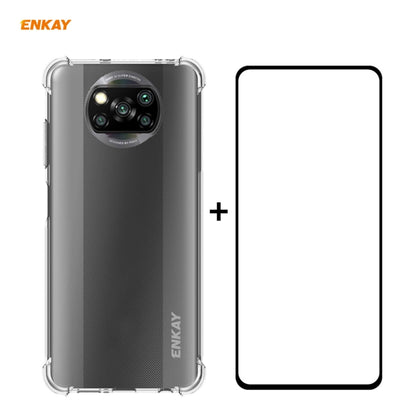 Hat-Prince ENKAY Clear TPU Shockproof Case Soft Anti-slip Cover + 0.26mm 9H 2.5D Full Glue Full Coverage Tempered Glass Protector Film, For Motorola Moto G9 / G9 Play, For Xiaomi Redmi 9A, For Xiaomi Redmi 9C, For Samsung Galaxy M51                    ...