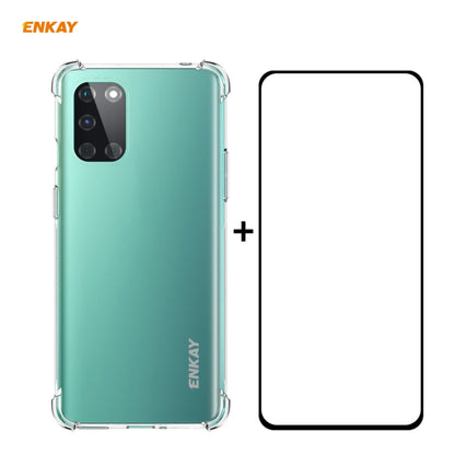 Hat-Prince ENKAY Clear TPU Shockproof Case Soft Anti-slip Cover + 0.26mm 9H 2.5D Full Glue Full Coverage Tempered Glass Protector Film, For Motorola Moto G9 / G9 Play, For Xiaomi Redmi 9A, For Xiaomi Redmi 9C, For Samsung Galaxy M51                    ...
