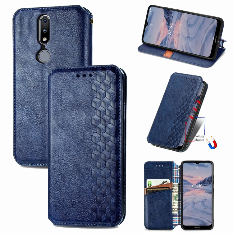 Cubic Grid Pressed Horizontal Flip Magnetic PU Leather Case with Holder & Card Slots & Wallet, For OnePlus 8T, For Xiaomi Mi 10T / Redmi K30S, For Samsung Galaxy A21 (JP Version), For Nokia 2.4