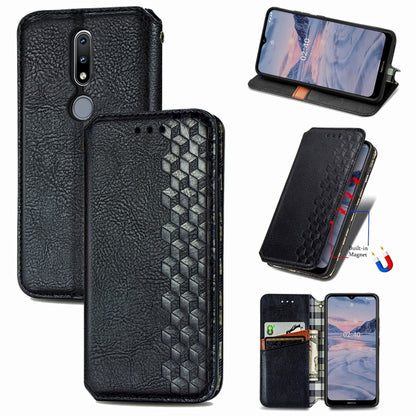Cubic Grid Pressed Horizontal Flip Magnetic PU Leather Case with Holder & Card Slots & Wallet, For OnePlus 8T, For Xiaomi Mi 10T / Redmi K30S, For Samsung Galaxy A21 (JP Version), For Nokia 2.4