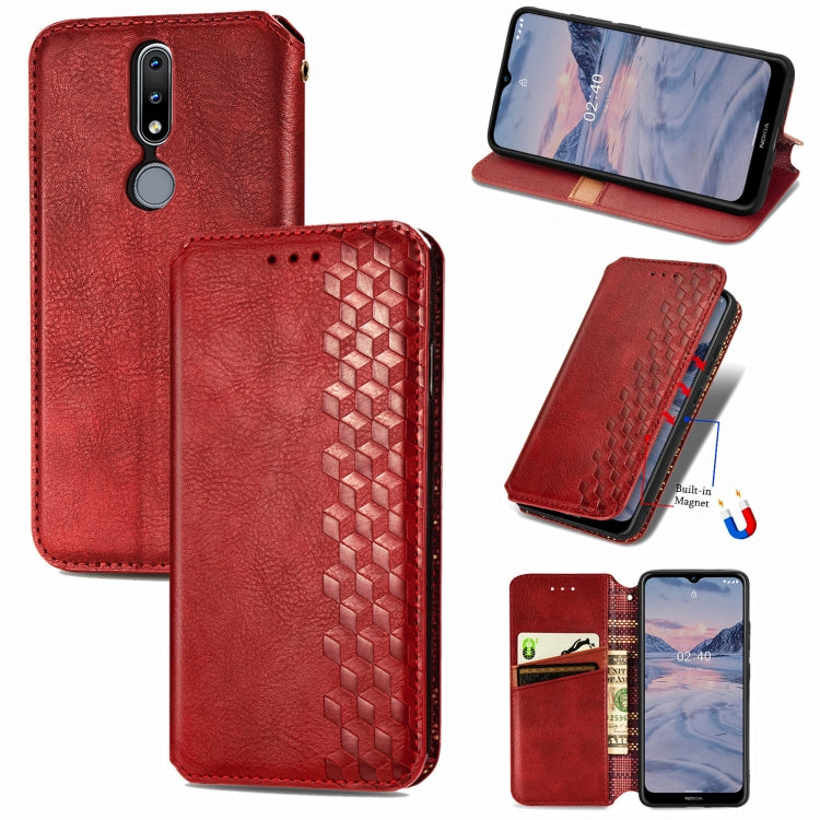 Cubic Grid Pressed Horizontal Flip Magnetic PU Leather Case with Holder & Card Slots & Wallet, For OnePlus 8T, For Xiaomi Mi 10T / Redmi K30S, For Samsung Galaxy A21 (JP Version), For Nokia 2.4
