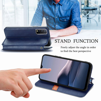 Cubic Grid Pressed Horizontal Flip Magnetic PU Leather Case with Holder & Card Slots & Wallet, For vivo Y20