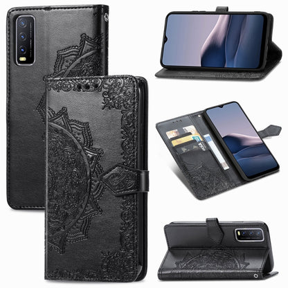 Mandala Flower Embossed Horizontal Flip Leather Case with Bracket / Card Slot / Wallet / Lanyard, For OPPO F17 Pro, For OPPO F17, For vivo Y20, For Google Pixel 4a 5G