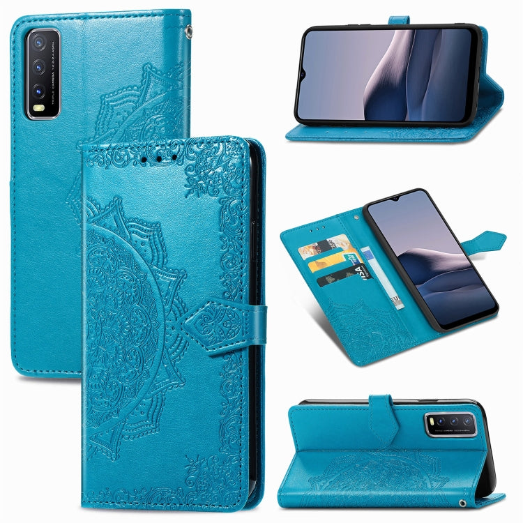 Mandala Flower Embossed Horizontal Flip Leather Case with Bracket / Card Slot / Wallet / Lanyard, For OPPO F17 Pro, For OPPO F17, For vivo Y20, For Google Pixel 4a 5G