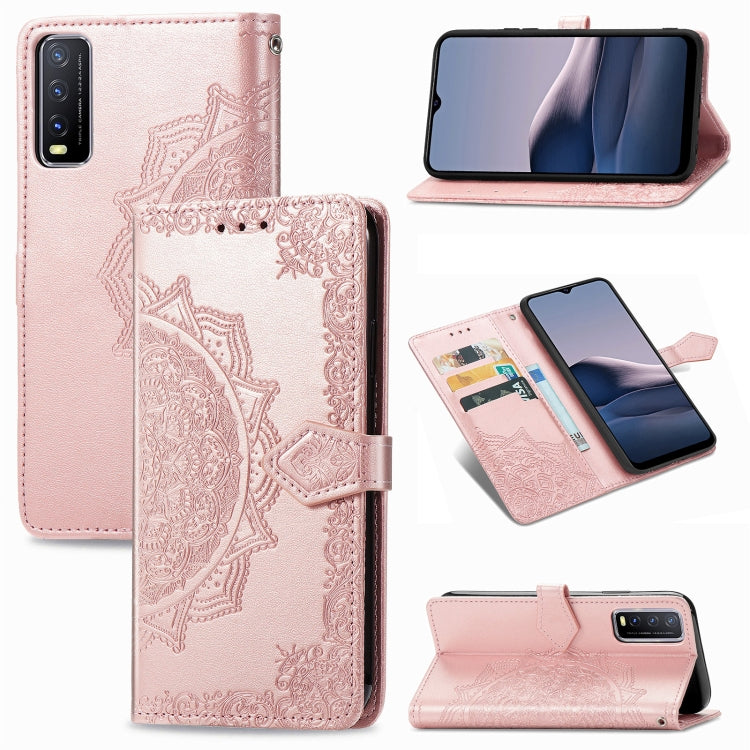 Mandala Flower Embossed Horizontal Flip Leather Case with Bracket / Card Slot / Wallet / Lanyard, For OPPO F17 Pro, For OPPO F17, For vivo Y20, For Google Pixel 4a 5G