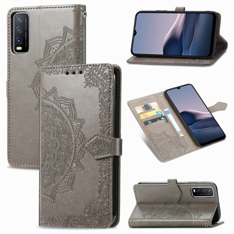 Mandala Flower Embossed Horizontal Flip Leather Case with Bracket / Card Slot / Wallet / Lanyard, For OPPO F17 Pro, For OPPO F17, For vivo Y20, For Google Pixel 4a 5G