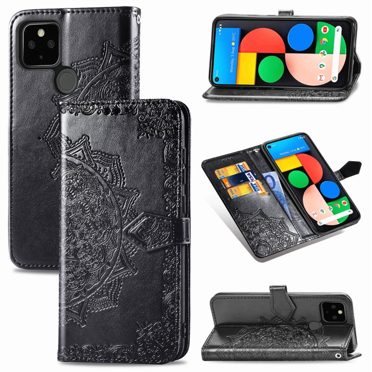 Mandala Flower Embossed Horizontal Flip Leather Case with Bracket / Card Slot / Wallet / Lanyard, For OPPO F17 Pro, For OPPO F17, For vivo Y20, For Google Pixel 4a 5G