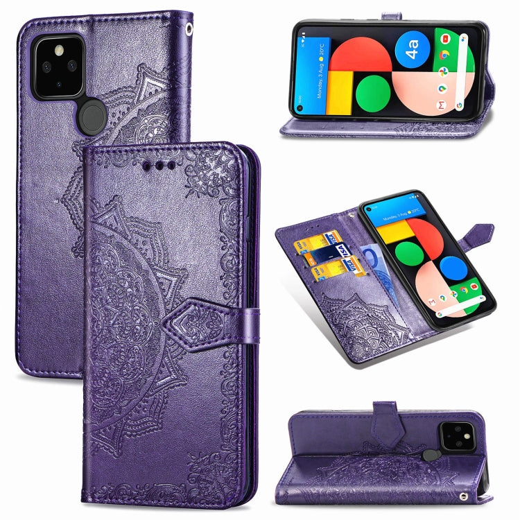 Mandala Flower Embossed Horizontal Flip Leather Case with Bracket / Card Slot / Wallet / Lanyard, For OPPO F17 Pro, For OPPO F17, For vivo Y20, For Google Pixel 4a 5G