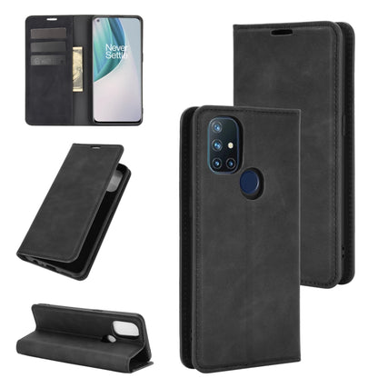 For OnePlus Nord N10 5G Retro-skin Business Magnetic Suction Leather Case with Holder & Card Slots & Wallet, For OnePlus Nord N10 5G