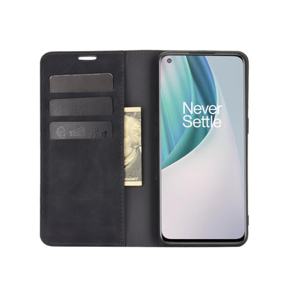 For OnePlus Nord N10 5G Retro-skin Business Magnetic Suction Leather Case with Holder & Card Slots & Wallet, For OnePlus Nord N10 5G
