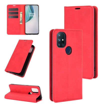 For OnePlus Nord N10 5G Retro-skin Business Magnetic Suction Leather Case with Holder & Card Slots & Wallet, For OnePlus Nord N10 5G