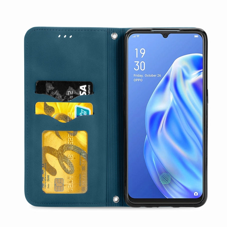 Retro Skin Feel Business Magnetic Horizontal Flip Leather Case With Holder & Card Slots & Wallet & Photo Frame, For OPPO  F15, For OPPO A8