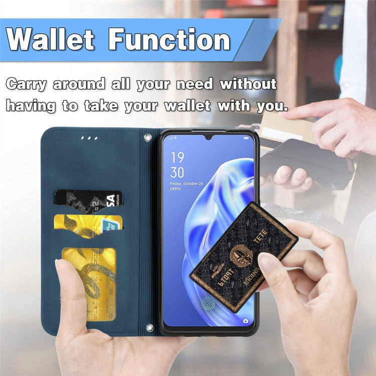 Retro Skin Feel Business Magnetic Horizontal Flip Leather Case With Holder & Card Slots & Wallet & Photo Frame, For OPPO  F15, For OPPO A8